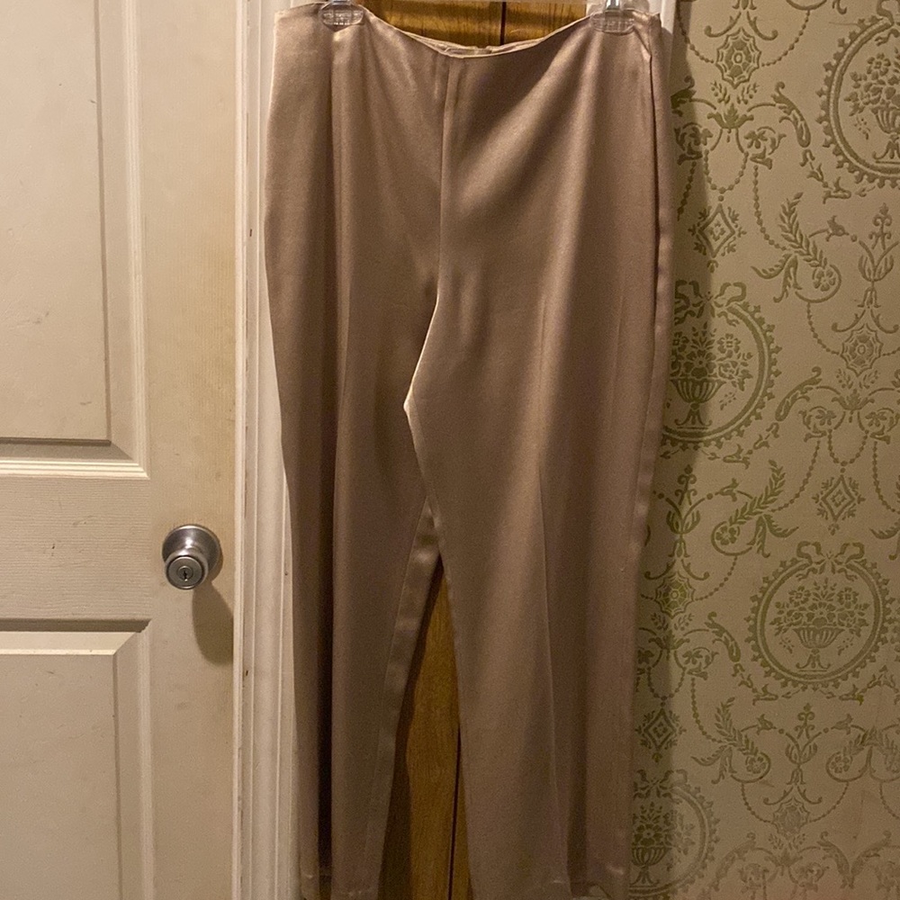 gold pants, just pant not a jumpsuit